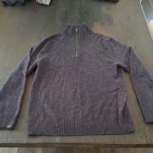 Jcrew rugged Merino wool half zip sweater